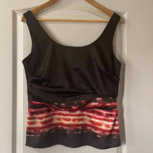 Tahari Satin Tank with Tie-Dye Detail - Picture 1 of 4